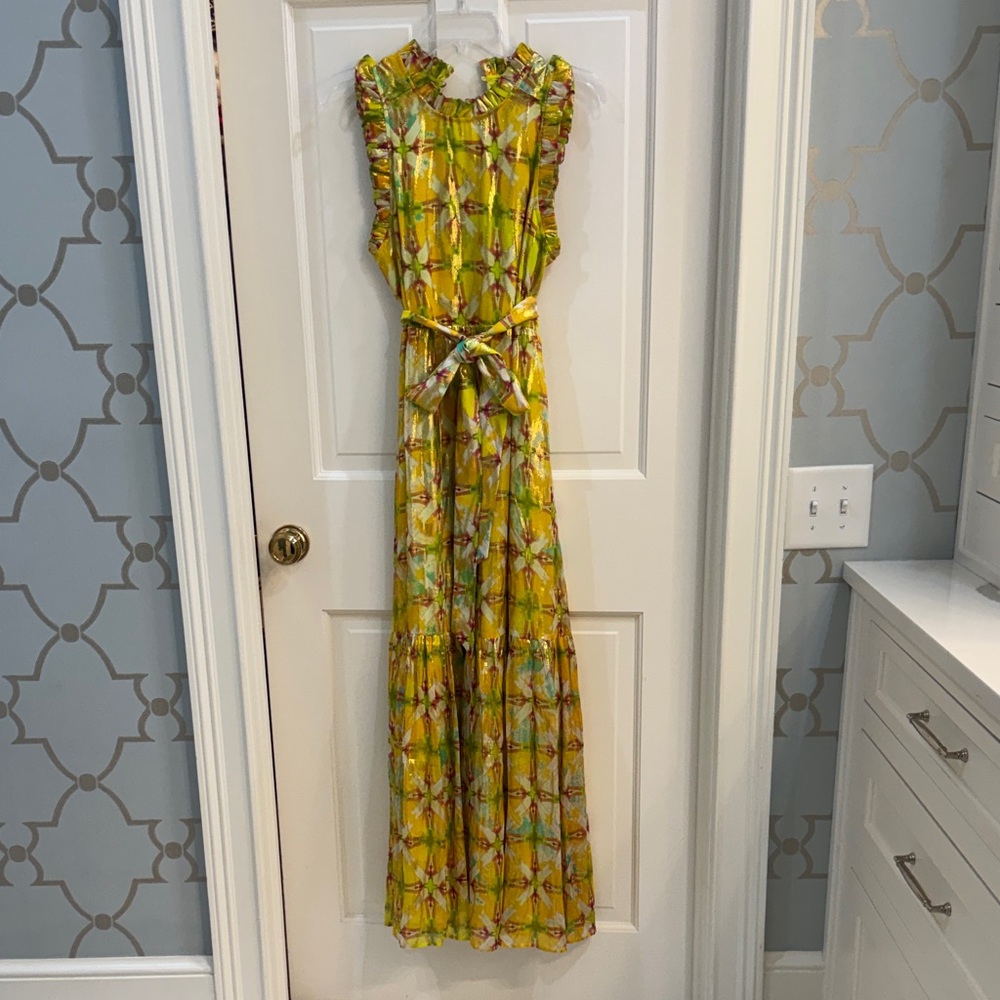 Marie Oliver Yellow and Multicolor Dress